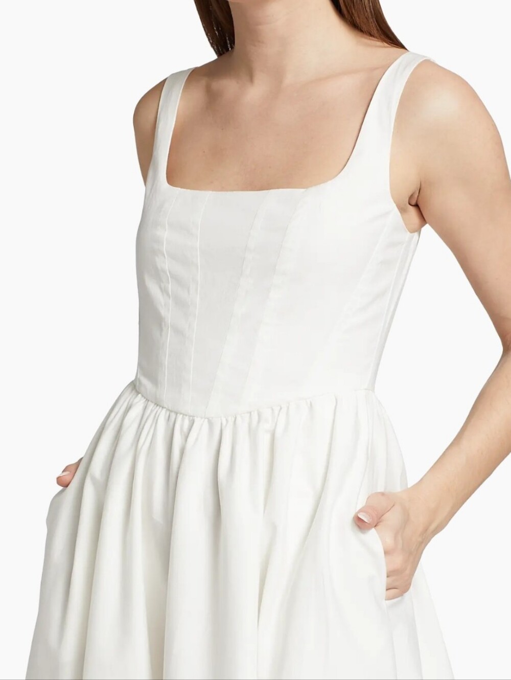 Wayf Cream Square-Neck Midi Sundress - Picture 5 of 8